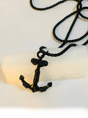 Black Anchor Pendant Chain